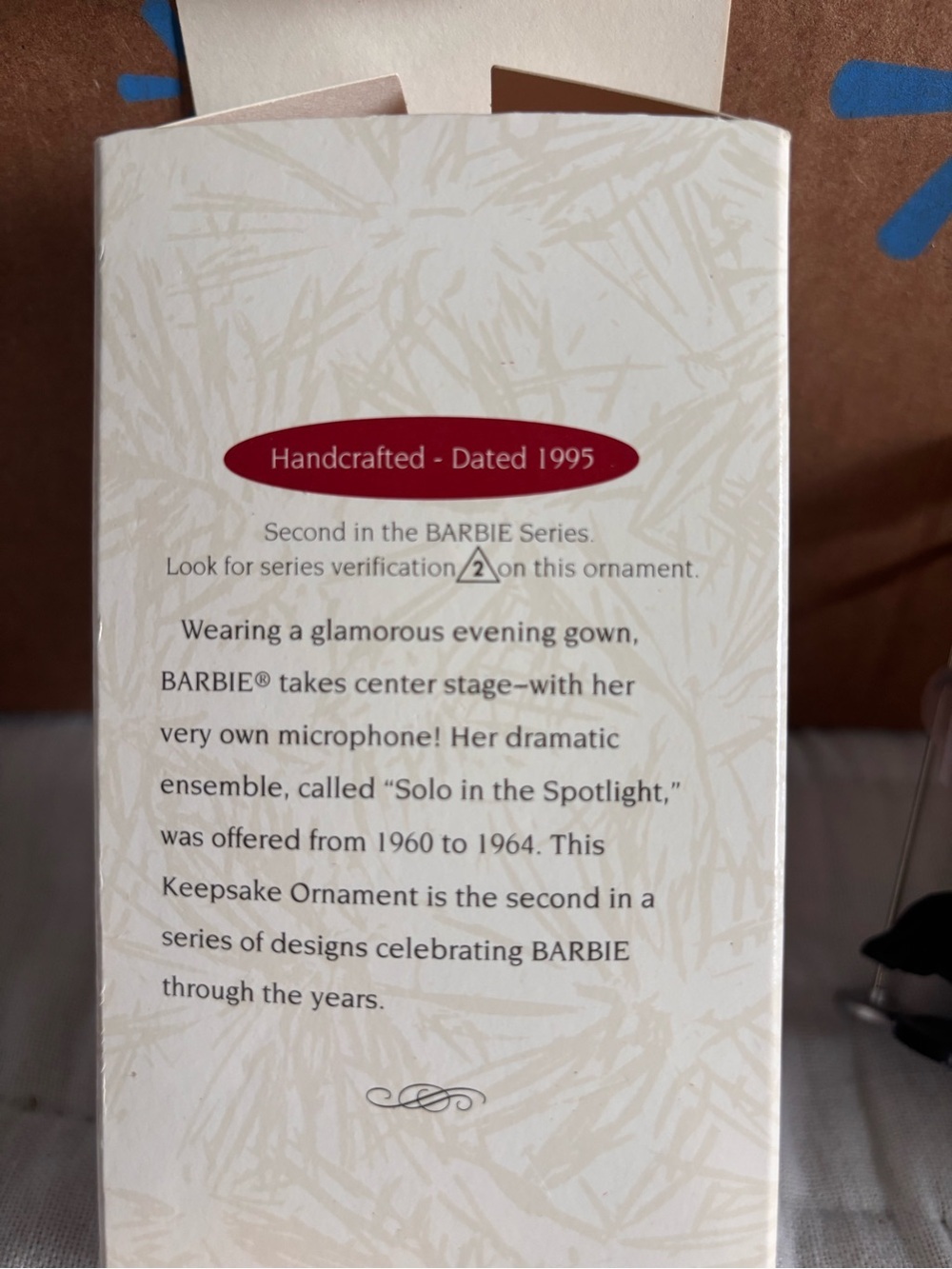 1995 Solo In The Spotlight Barbie Hallmark Ornament. In original box. - Picture 5 of 7
